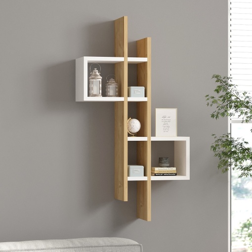 Rafturi perete, Strong Timber, UnicUtil, 53 x 108 x 19 cm, Stejar Alb
