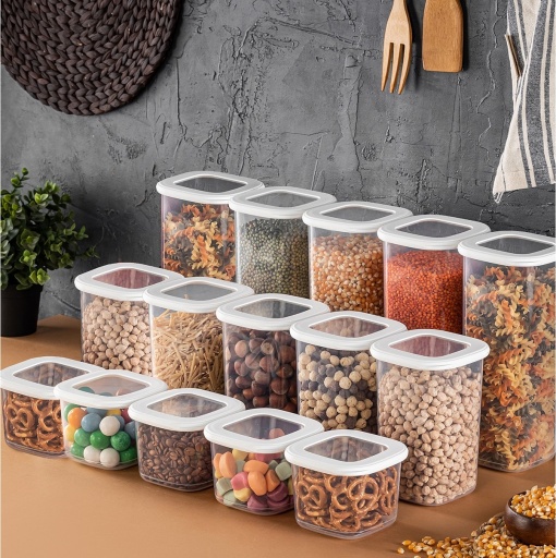 Set 15 recipiente alimentare , UnicUtil, Compact Spacious, Alb
