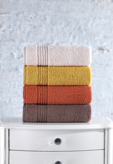 Set prosoape de mana 4 bucati, Sophisticated Texture, UnicUtil, Coral