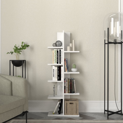 Biblioteca, Vertical Grace, UnicUtil, 45 x 21,4 x 112,8 cm, Alb, UUBIB17