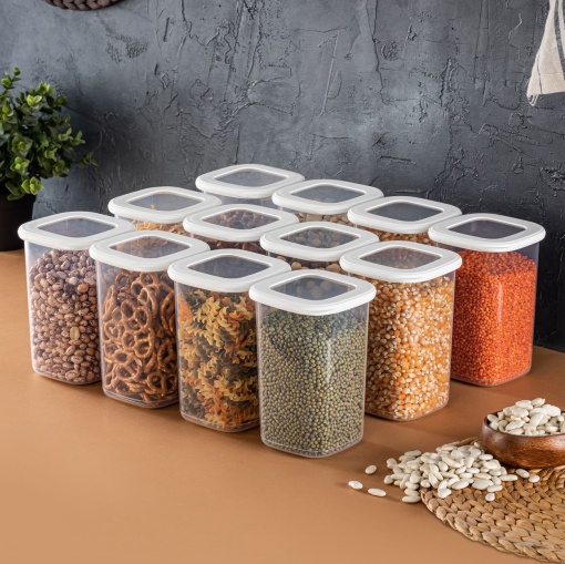 Set 12 recipiente alimentare , UnicUtil, Durable Sturdy, Alb