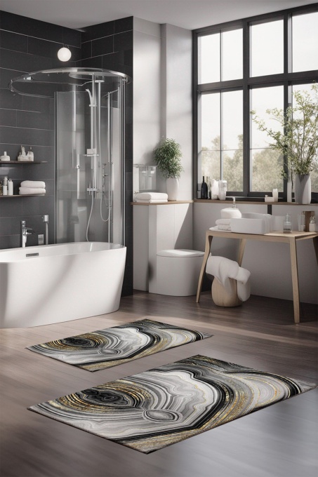 Set covorase baie 2 piese, Elegant Design, UnicUtil, Multicolor