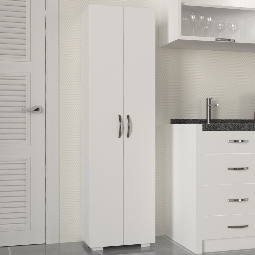 Dulap de bucătărie din pal melaminat Abel, alb – design modern și funcțional pentru organizare eficientă, 48.6 x 31.4 x 173 cm, UUORG56