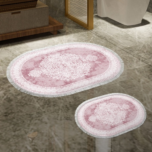 Set covorase baie 2 piese, Deluxe Soft, UnicUtil, V2, Pudra