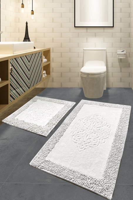 Set covorase baie 2 piese, Ultra Cozy, UnicUtil, Ecru, Multicolor