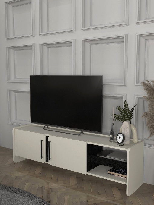 Comoda TV, Simple Form, UnicUtil, Crem-Negru, UUTVU19