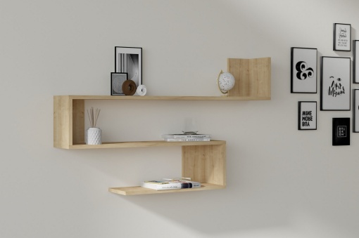 Rafturi perete, Elegant Form, UnicUtil, 120 x 71 x 20 cm, Stejar