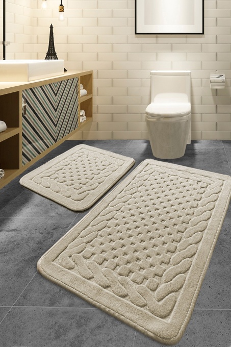 Set covorase baie 2 piese, Elegant Design, UnicUtil, Bej