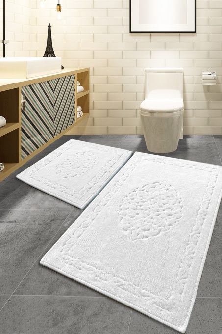 Set covorase baie 2 piese, Elegant Design, UnicUtil, Ecru, Multicolor