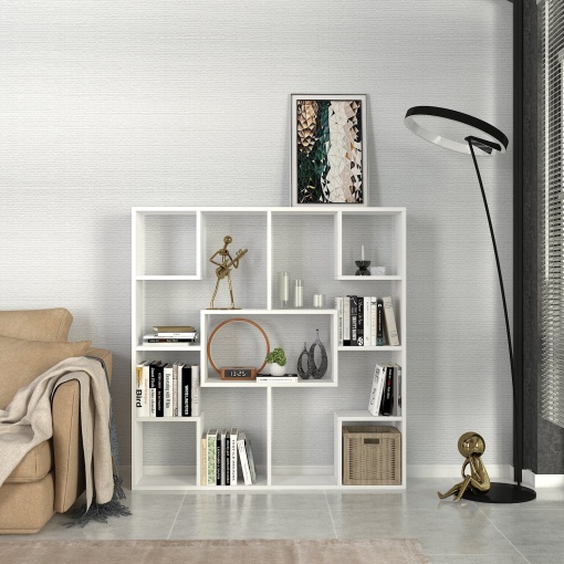 Biblioteca, Creative Structure, UnicUtil, 120 x 22 x 123.6 cm, Alb, UUBIB42