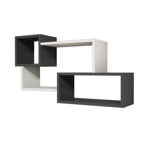 Rafturi perete, Natural Frame, UnicUtil, 90 x 51 x 20 cm, Alb Gri