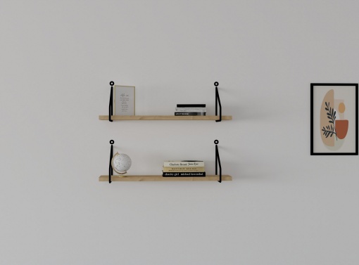 Set 2 Rafturi Modern, Bold Shelf, UnicUtil, 60 x 12 x 12 cm, Stejar