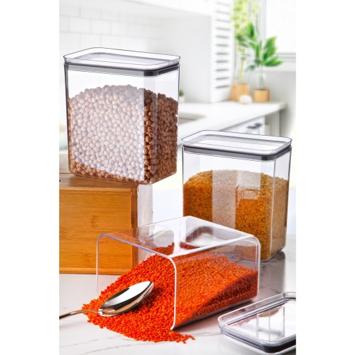 Set 3 recipiente alimentare , UnicUtil, Compact Durable, Transparent
