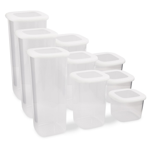 Set 9 recipiente alimentare , UnicUtil, Compact Stylish, Alb