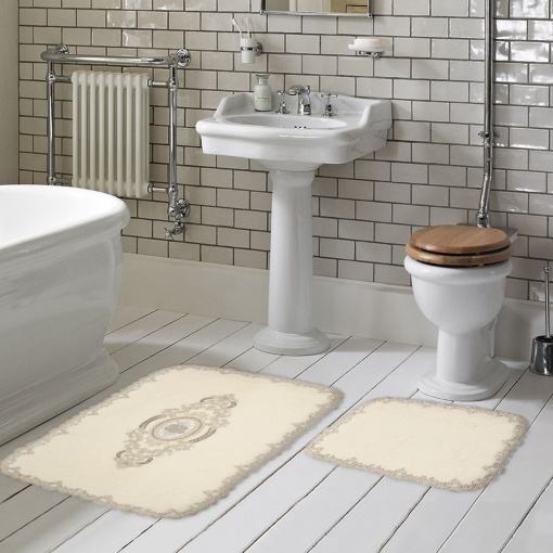 Set covorase baie 2 piese, Sophisticated Texture, UnicUtil, Cream
