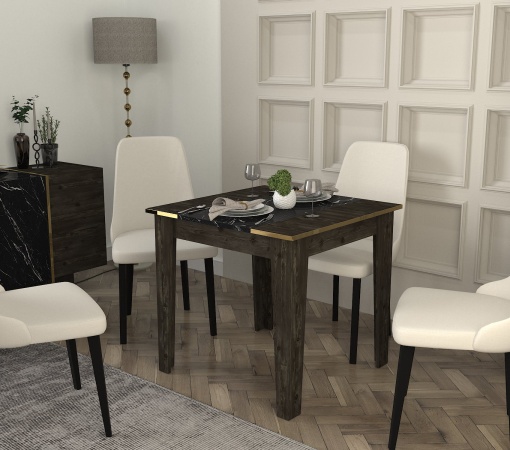 Masa dining, Compact View, UnicUtil, Negru-Marmura, UUMD10