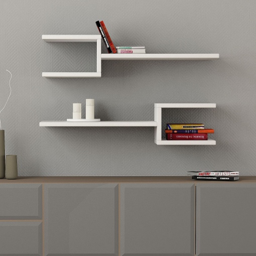 Rafturi perete, Simple Touch, UnicUtil, 75 x 17 x 22 cm, Alb
