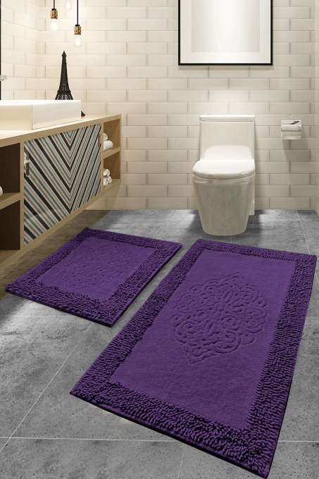 Set covorase baie 2 piese, Deluxe Soft, UnicUtil, Violet, Multicolor