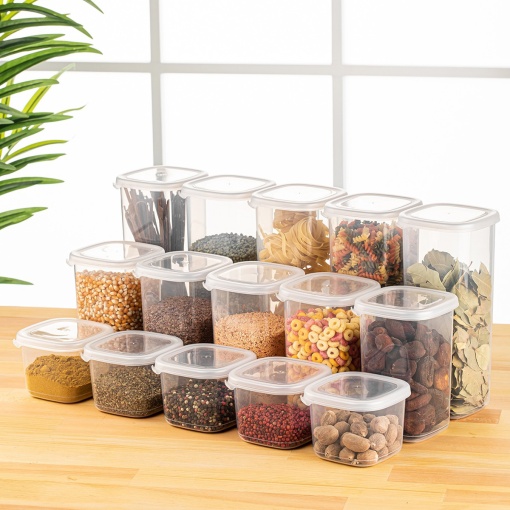 Set 15 recipiente alimentare , UnicUtil, Premium Spacious, Alb