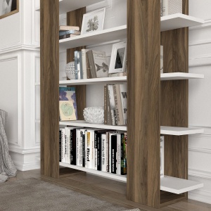 Biblioteca, Element Fusion, UnicUtil, 120 x 19.5 x 120 cm, Alb-Maro, UUBIB12 - Img 3