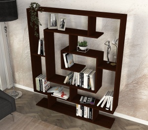 Biblioteca, Geo Labyrinth, UnicUtil, 124.8 x 22 x 149.4 cm, Wenge, UUBIB19 - Img 3