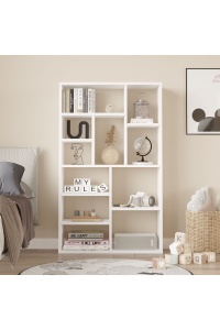 Bibliotecă îngustă, 75x22x123.6 cm, Alb, PAL melaminat, UnicUtil - Img 2