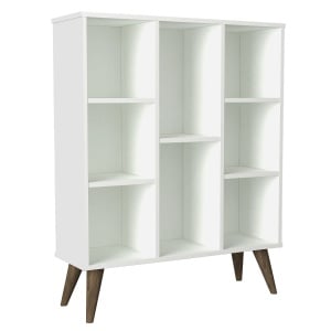 Bibliotecă, Open Charm, UnicUtil, 91 x 29.5 x 113.6 cm, Alb, UUBIB08 - Img 4