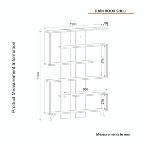 Bibliotecă, Rain Bookcase, UnicUtil, Alb-Maro - Img 2