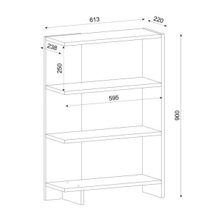 Biblioteca UnicUtil, 61 x 22 x 90 cm, Alb - Img 2