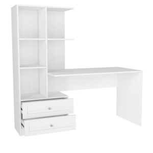 Birou cu dulap pe partea stângă, Mantra, UnicUtil, Alb, 155 cm - Img 8