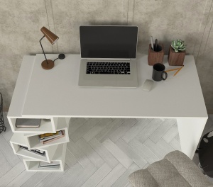 Birou, Geo Space, UnicUtil, 130 x 60 x 75 cm, Alb, UUDESK20 - Img 5