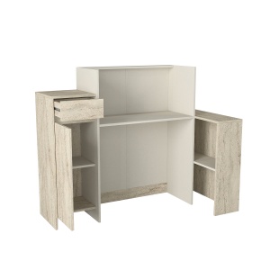 Birou receptie, Sayanora Front Desk, UnicUtil, Travertin Crem, 150 cm - Img 10
