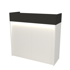 Birou recepție, Wilko LED Front Desk, UnicUtil, Alb-Gri, 110 cm - Img 7
