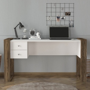 Birou Spațios, Urban Workspace, UnicUtil, 155 x 60 x 72 cm, Alb-Maro, UUDESK01 - Img 1