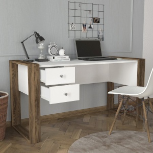 Birou Spațios, Urban Workspace, UnicUtil, 155 x 60 x 72 cm, Alb-Maro, UUDESK01 - Img 3