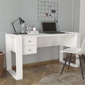 Birou Spațios, Urban Workspace, UnicUtil, 155 x 60 x 72 cm, Alb, UUDESK02 - Img 2