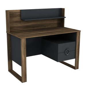 Birou, Style Edge, UnicUtil, 120 x 60 x 143.5 cm, Gri Antracit & Maro , UUDESK09 - Img 7