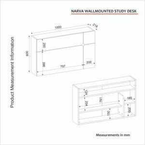 Birou suspendat, Narva Wallmounted Desk, UnicUtil, Crem - Img 2