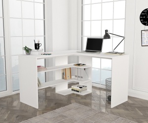Biroul Multifuncțional, Modern Workspace, UnicUtil, 120 x 45 x 73.8 cm, Alb, UUDESK04 - Img 2