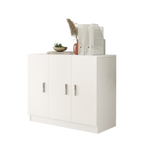 Comoda cu 3 usi UnicUtil Alb pentru birou 89.1 x 38.1 x 73.8 cm - Img 5