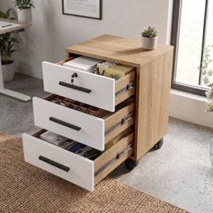 Comoda cu sertare UnicUtil Alb - Stejar 43 x 35 x 55 cm - Img 5