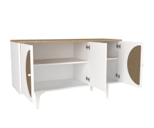 Comoda Elegant Harmony, 130 x 45 x 75 cm, Alb-Natur, UUCOM03, UnicUtil - Img 6