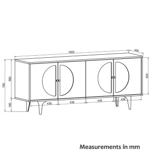 Comoda Elegant Harmony, 180 x 45 x 75, Alb-Natur, UUCOM02, UnicUtil - Img 8
