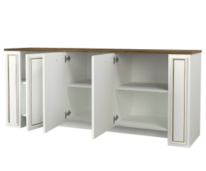 Comoda televizor, Royal Charm, UnicUtil, 180 x 45 x 76 cm, Alb-Auriu, UUCOM05 - Img 7