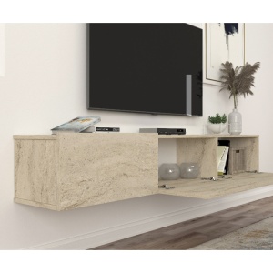 Comodă TV Damla, UNICUTIL, finisaj travertin pentru living modern - Img 6