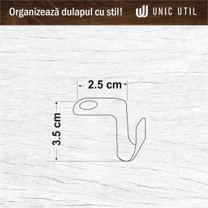 Conectori tip Carlig pentru Umerase, Plastic, Alb, UUUM34, 1 bucata - Img 6