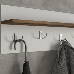 Cuier Multifunctional cu Pantofar, Strike Stand, UnicUtil, 80 x 31.3 x 71 cm, Alb-Maro, UUORG39 - Img 4