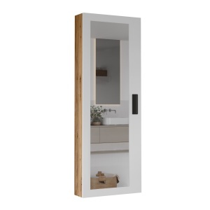 Dulap baie cu oglinda UnicUtil Pin Atlantic - Alb 15 x 44 x 120 cm - Img 5