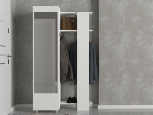Dulap Hol, Flex Mirror, UnicUtil, 105 x 46.8 x 185 cm, Alb, UUORG32 - Img 1