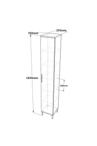 Dulap multifuncțional îngust pentru baie și bucătărie, 29.5x29.5x183.6 cm, Maro-Crem-Antracit, UnicUtil - Img 6
